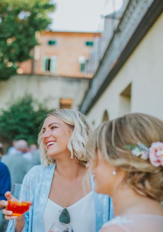 aperitif in a garden in a Tuscan Villa