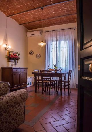 living area in a rustic apartment, Tuscany