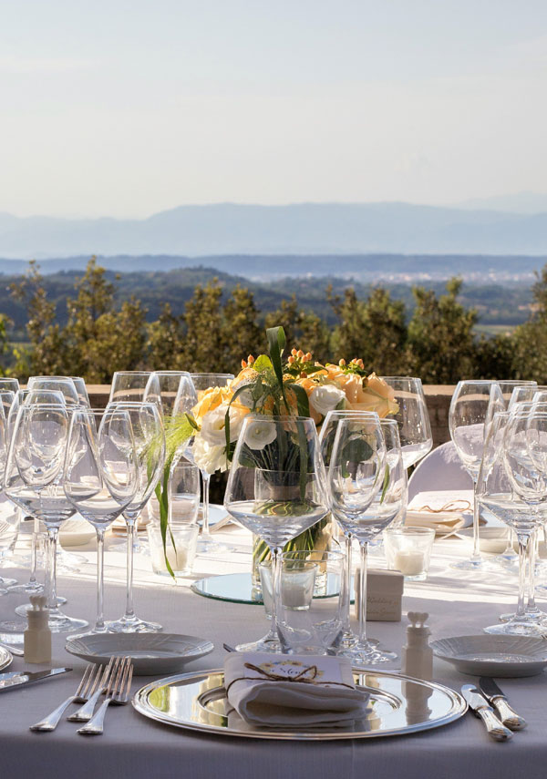 panoramic terrace for events in a Tuscan villa